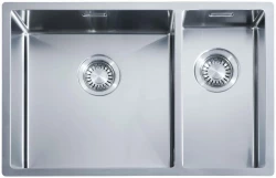 ABK Bingara velike en polkratne 1,5 inox pomivalno korito 40x40+20x40 cm za poravnan, vgradnjo pod pult in nadgradnjo BIN4020FVI