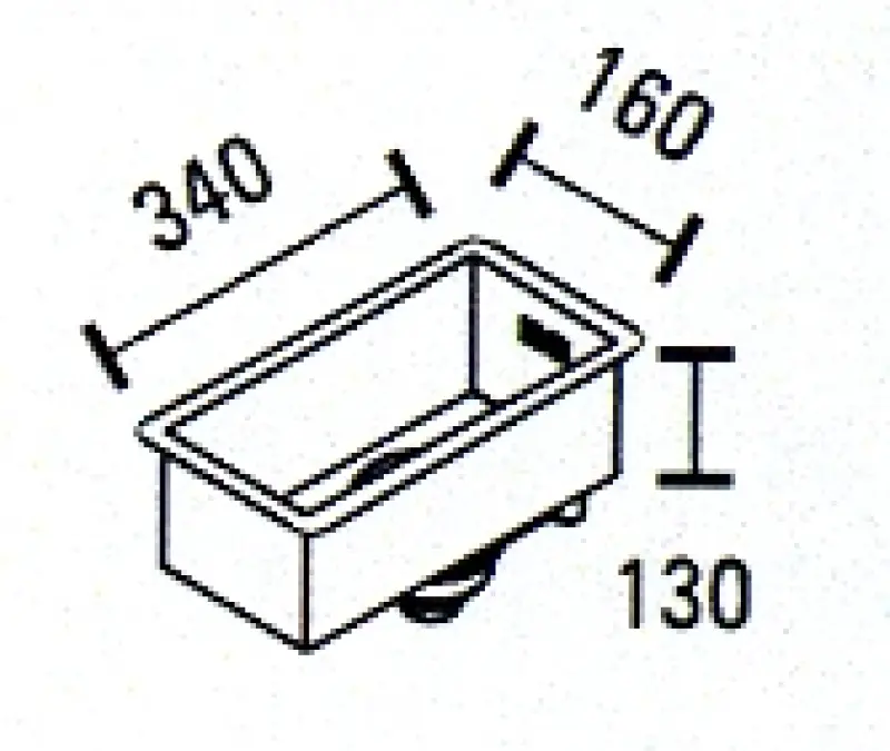 ABK Baronga majhno pomivalno korito iz nerjavečega jekla 16x34 cm za vgradnjo, podgradnjo in nadgradnjo BAR16FVI