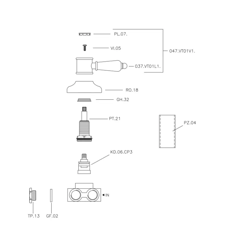 Huber Victorian 3-smerni preklopnik bron VT00027027