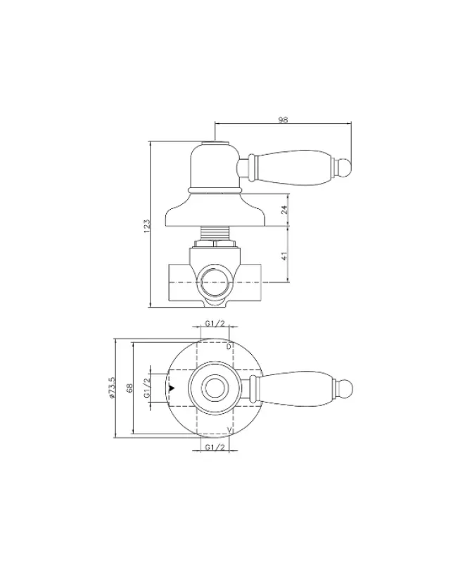 Huber Croisette Preklopni ventil Bron 1/2 653.CS01H.BA