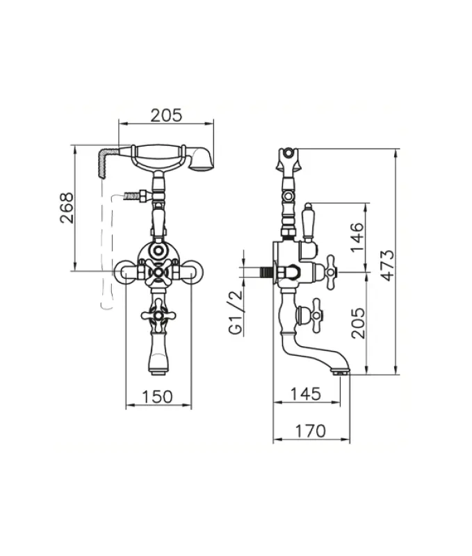 Huber Croisette Termostatska kopalniška pipa iz brona 198.CS01H.BA