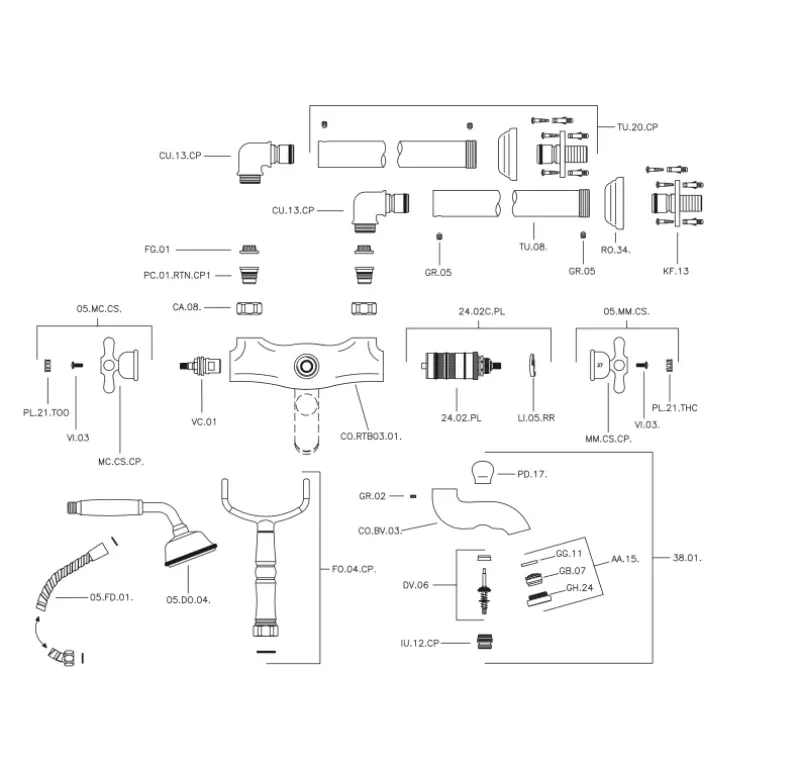 Huber Croisette kopalniška mešalna pipa na stebru bronasta CST3901027