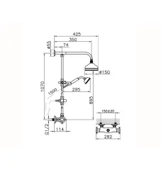 Huber Victoria Termostatski Tuš Set 15 cm Bron 390.VT01H.BA