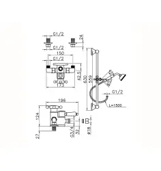 Huber Victoria Thermostatski Tuš Set Bron 190R.VT01H.BA