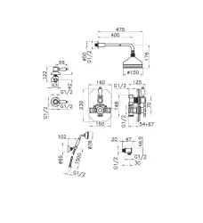 Huber Victoriaanska Termostatska Vgradna Prha Set Bron 913.VT01H.BA