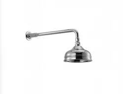 Huber Nostalgijska deževna prha 15 cm tuš glava krom s stenskim nosilcem 611.01H.CR