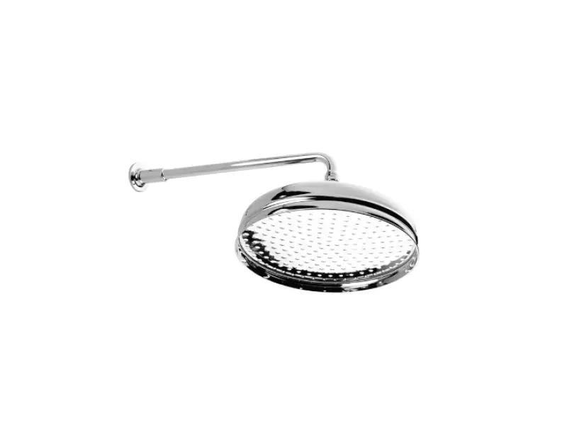 Huber Nostalgijska velika klasična Deževna prha 30 cm Krom z zidno roko 612.03H.CR