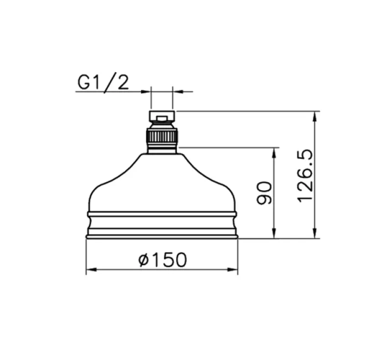 Huber Nostalgijska Deževna Prha 15 cm Nerjaveče Jeklo 05.SO.01H.AC