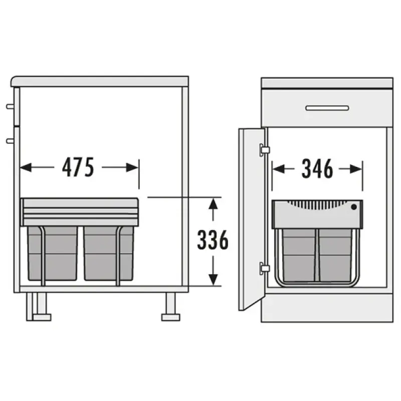 Hailo Tandem S 3 Koš za smeti 1x18+2x8,5 ltr 1153449232