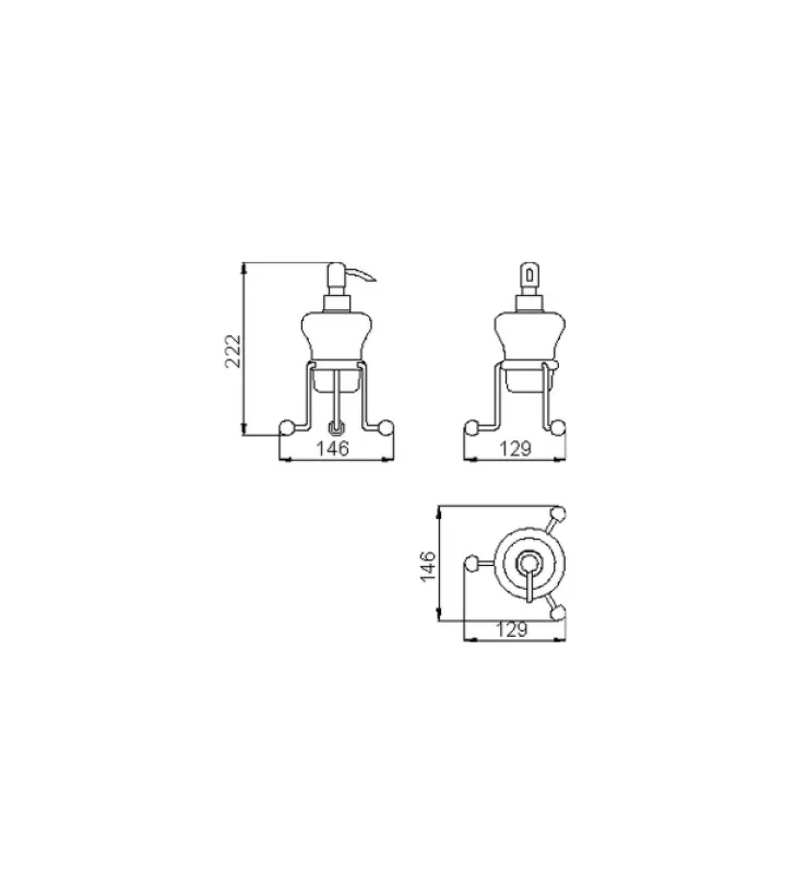 Huber Croisette Klasični dozirnik za milo Krom-Keramika 4030.01H.CR