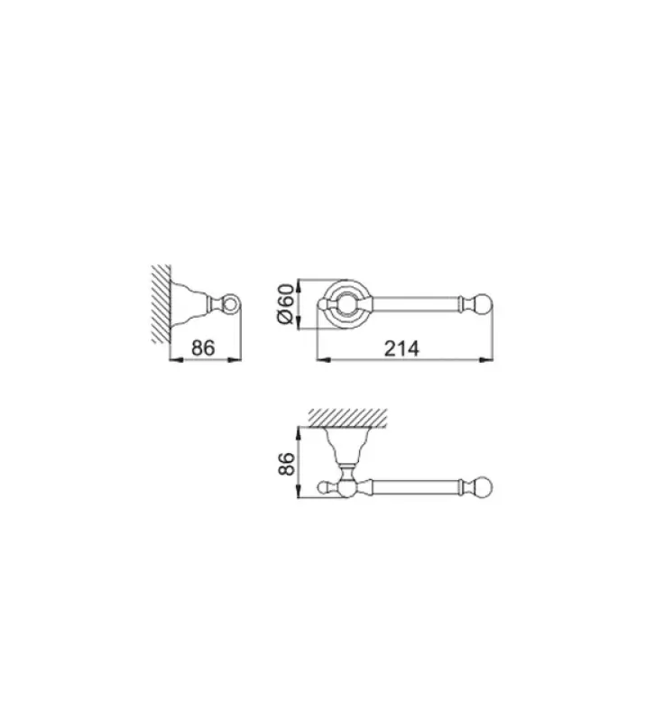 Huber Croisette Klasični držalo za toaletni papir Krom 4034.01H.CR