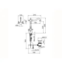 Huber Victoria Termostatska Umivalniška Pipa Zlata VTT520102G