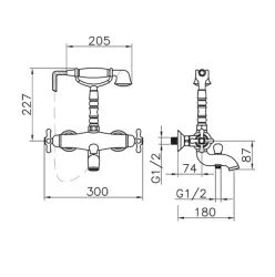 Huber Croisette Tuš armatura s termostatom Krom/Zlato CST330107G