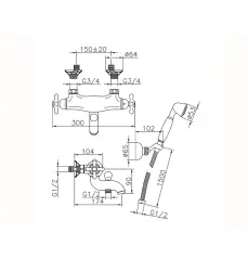 Huber Croisette Badthermostaatkraan met handdoucheset Chroom/Goud CSD270107G

Huber Croisette Termostatska kopalniška pipa s kompletom ročne prhe Krom/Zlato CSD270107G