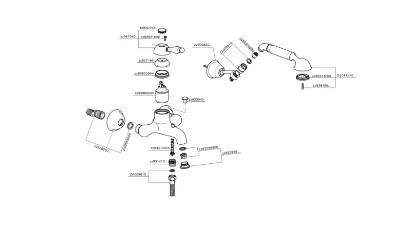 Huber Croisette kopalniška armatura z ročno prho Krom CM00012021