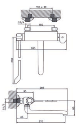 Huber Clinic termostatska kuhinjska pipa krom 571.08LCH.CR