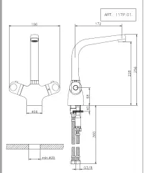 Huber Prima termostatska kuhinjska pipa krom 117P01HCR