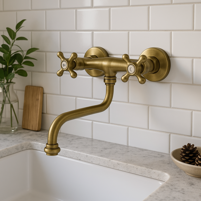 PB Nostalgijska kuhinjska pipa Classic C stenska pipa Bron 10.2722