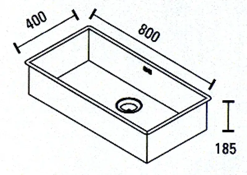 ABK Bingara Extra velika nerjaveča jeklena pomivalno korito 80x40cm z asimetričnim odtokom za vgradnjo pod pult, nad pult in v ravnino BIN80LFVI