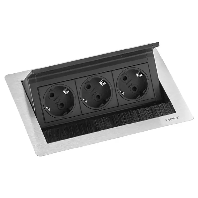 EVOline Fliptop 3 Vgrajena vtičnica z ozemljitvijo iz nerjavečega jekla