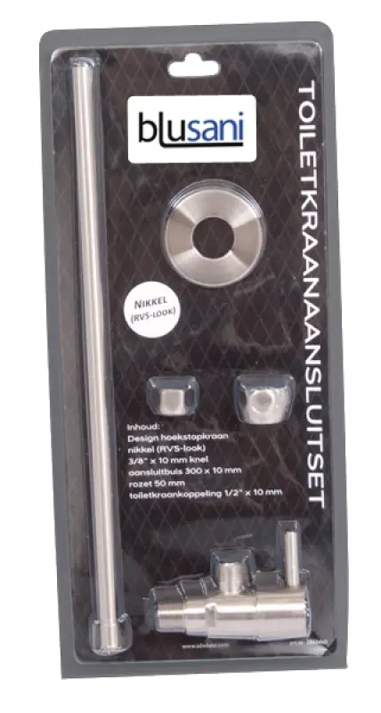 Blusani komplet za priključitev toaletne pipe videz nerjavečega jekla BT01102