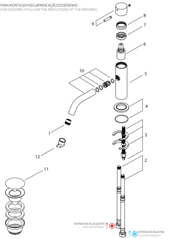 Waterevolution Flow umivalna pipa krom T11001