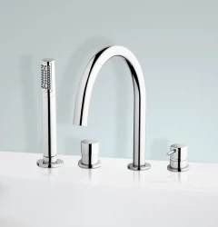 Waterevolution Flow 4-luknjasta kopalniška pipa za namestitev na rob kadi Krom T13801