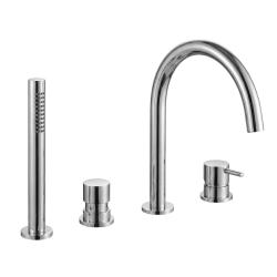 Waterevolution Flow 4-luknjasta kopalniška pipa za namestitev na rob kadi Krom T13801