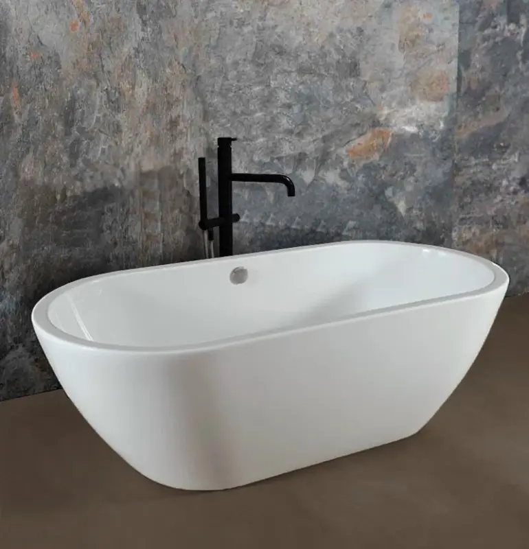 Waterevolution Flow samostoječa kopalniška pipa s prho mat črna T133PR