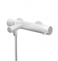 Waterevolution Flow badthermostaat met handdoucheset mat wit T130TBR in het Sloveens is:

Waterevolution Flow kopalniška termostatska armatura s kompletom ročne prhe mat bela T130TBR