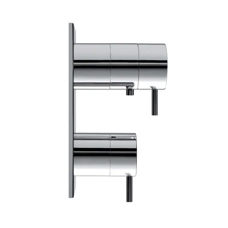 Waterevolution Flow inbouwdouchethermostaat met 3 uitgangen chroom T136TB01