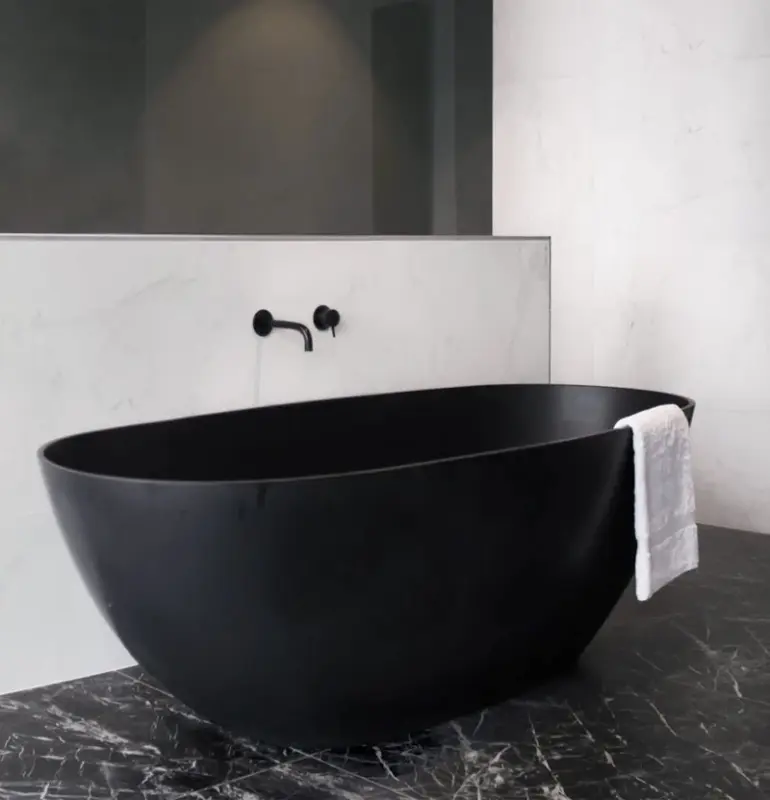 Waterevolution Flow baduitloop mat zwart 15 cm T167115PR