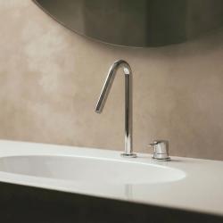 Waterevolution Flow 2-luknjasta umivalniška pipa krom z majhnim V 120mm izlivom T1121V01