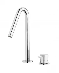 Waterevolution Flow 2-luknjasta umivalniška pipa krom z majhnim V 120mm izlivom T1121V01