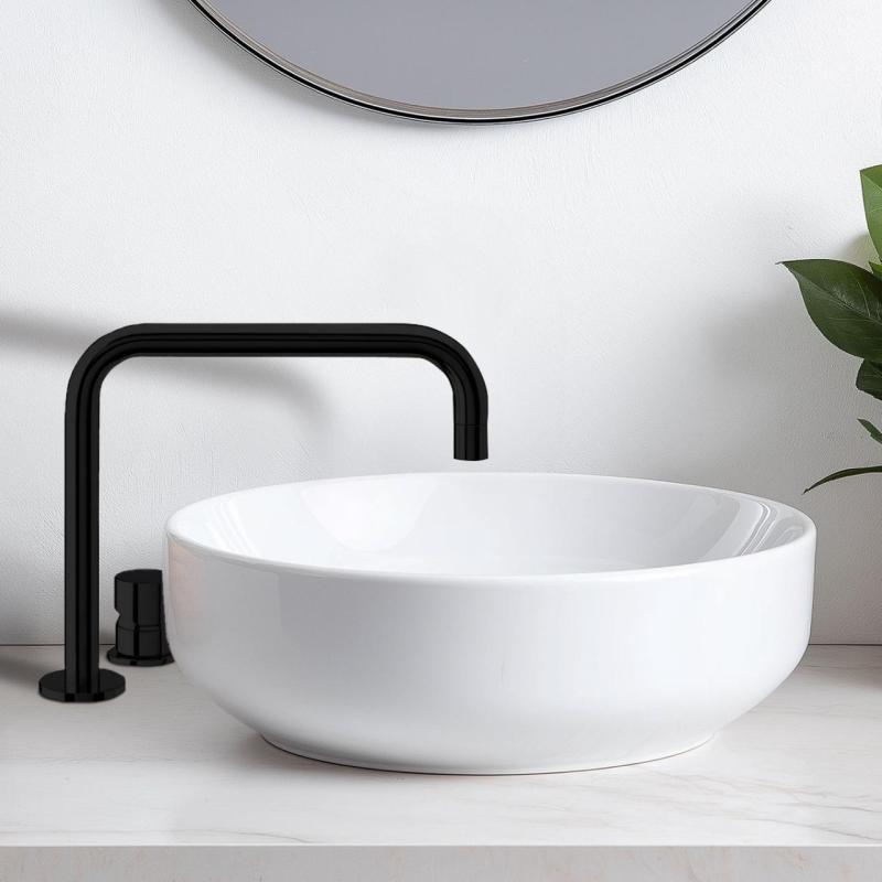 Waterevolution Flow 2-luknjasta umivalniška pipa mat črna T112HPR