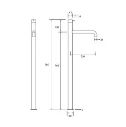 Waterevolution Flow vrijstaande badkraan mat wit T134BR -> Waterevolution Flow prosto stoječa kadna pipa mat bela T134BR