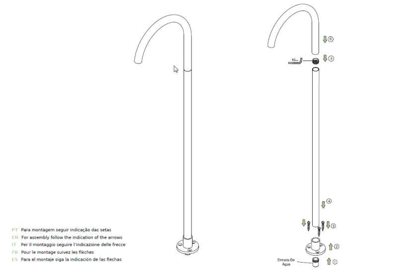 Waterevolution Flow stoječa bela mat kopalna izlivka T1673BR