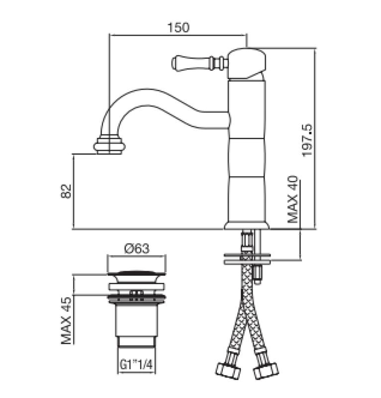 PB Classic klasična umivalniška pipa bron 1208592572