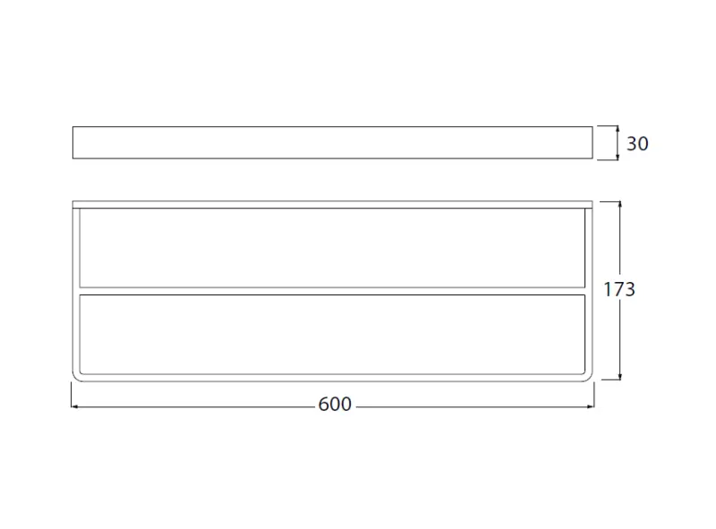 Waterevolution Deep dubbele handdoekhouder 60 cm krom A212D01