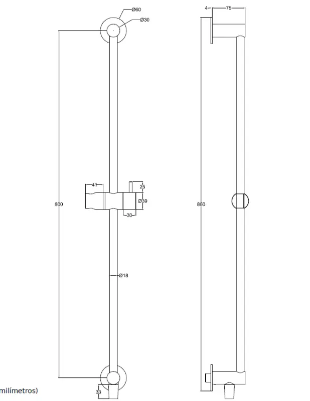 Waterevolution Flow glijstangset met handdouche 800mm mat črna T1661PR