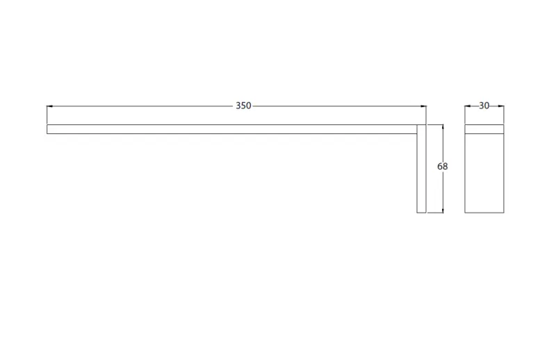 Waterevolution Deep brisač držalo 35cm mat črna A215PR