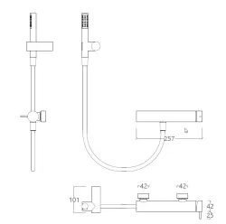 Waterevolution Flow tuš mešalnik s tuš garnituro krom T14001