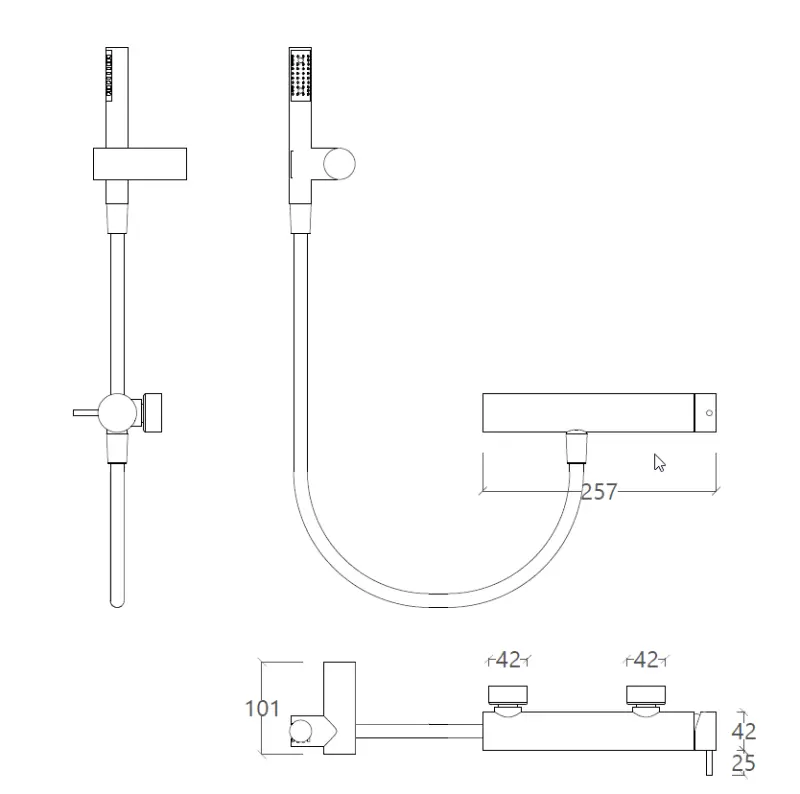 Waterevolution Flow tuš mešalnik s tuš garnituro krom T14001
