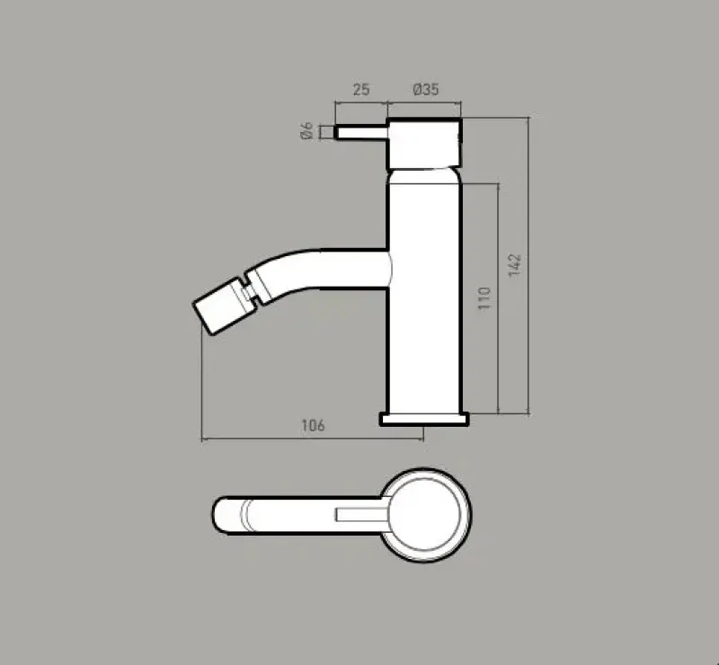 Waterevolution Flow bidetkraan mat wit T120BR