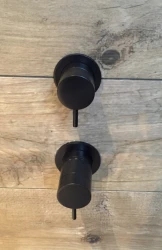 Waterevolution Flow ingebouwde douchemengkraan met 2 uitgangen mat zwart met ronde rozet 1208778072