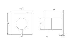 Waterevolution Flow inbouw 2-smerni preklopnik mat črn z okroglo rozeto T1482SPR