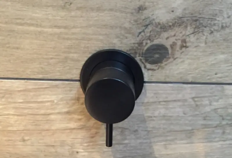 Waterevolution Flow inbouw 2-smerni preklopnik mat črn z okroglo rozeto T1482SPR