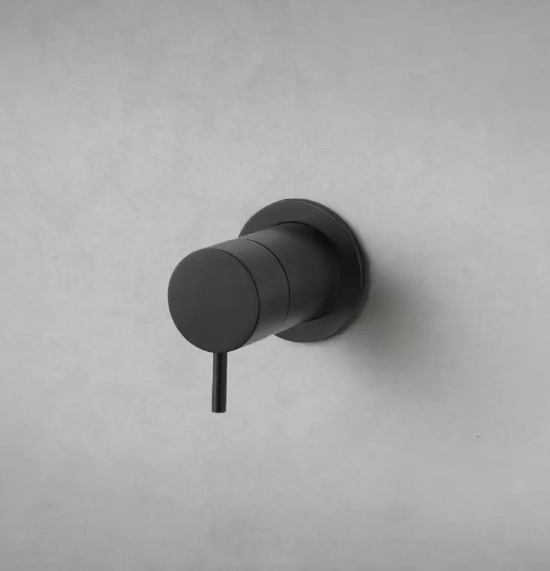 Waterevolution Flow inbouw 2-smerni preklopnik mat črn z okroglo rozeto T1482SPR