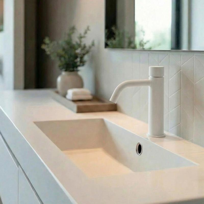 Waterevolution Flow Fonteinkraan zelfsluitend mat wit T110TPBR