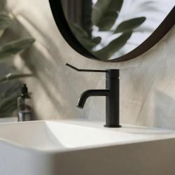 Waterevolution Flow umivalniška armatura vključno s klik vtičem mat črna T111PR